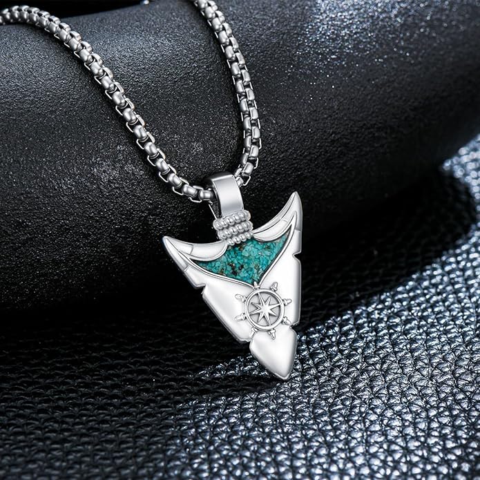 YYmqmq Arrowhead Necklace 925 Sterling Silver Arrow Pendant Necklace Jewelry Gifts for Men Women