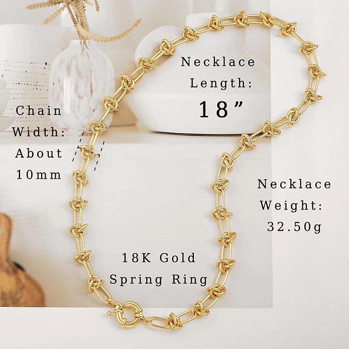Aobei Pearl 18K Gold Plated Paperclip Chain Choker Satellite Chain Freshwater Cultured Biwa Pearl Pendant Necklace Dainty Jewelry for Women