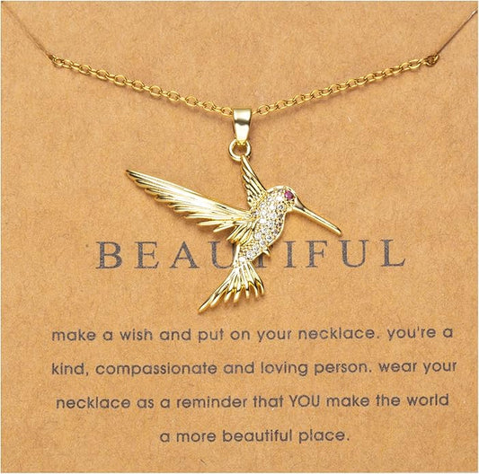 18k Gold Plated Necklace for Women Trendy Dainty Charm Evil eye Italian horn hummingbird starfish seashell bow elephant snake butterfly ladybug PendentMinimalist Delicate Jewelry for Women
