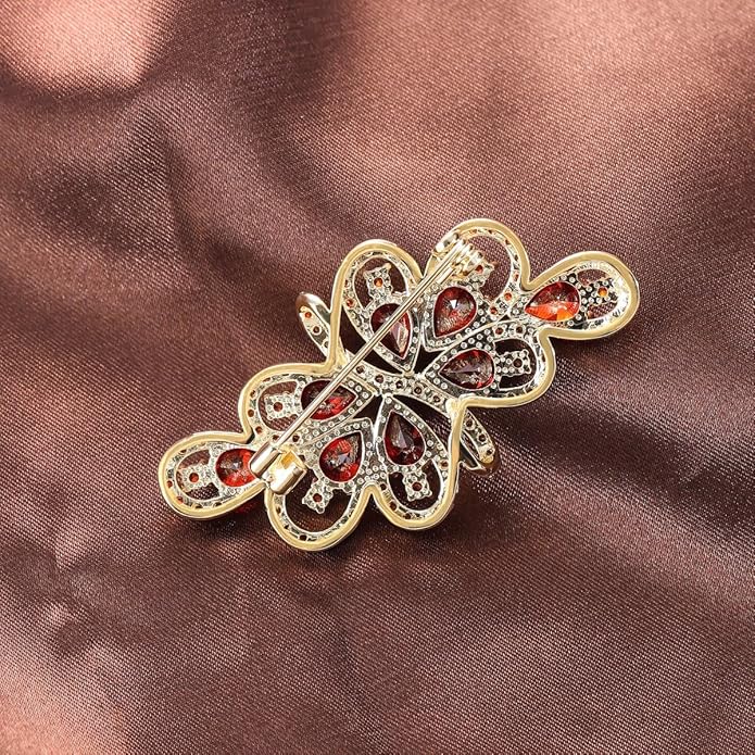 YOQUCOL Cubic Zirconia Crystal Rhinestone Wedding Brooch Pin for Women Brides Jewelry
