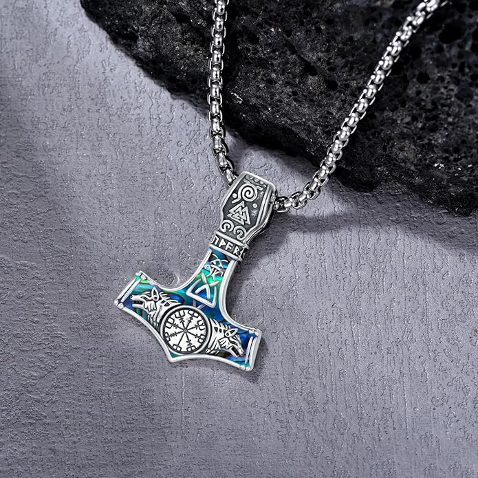 KoyeKei Viking Necklace for Men 925 Sterling Silver Viking Norse Pagan Jewelry Gifts for Women