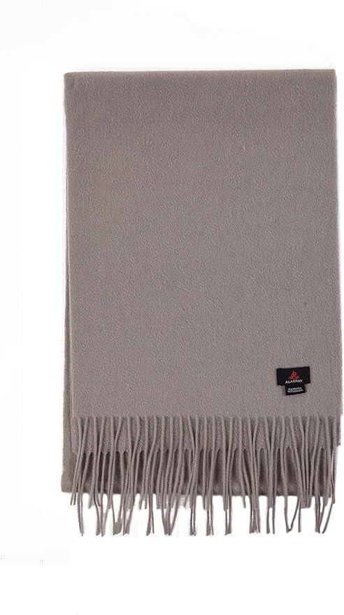 Alashan Cashmere Ultra-Fine Merino Wool and Cashmere Blend Woven Scarf -Luxe fabric-Lightweight- 72" x 12"