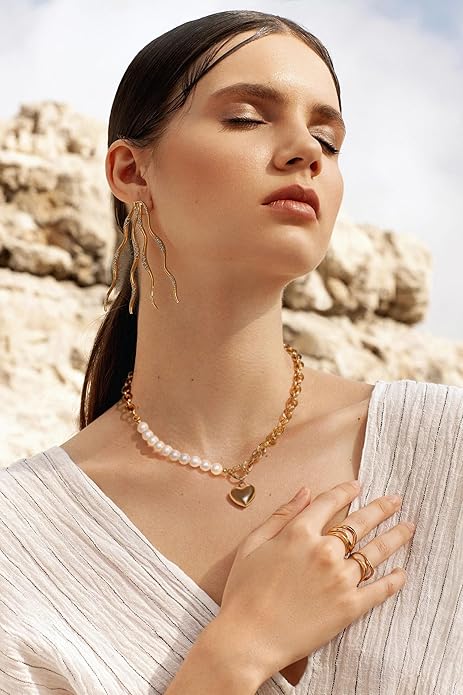 CANEVINKA 18K Gold Plate Coin Pendant Necklace for Women Dainty Compass Sunflower Necklaces Personalized Chain Layered Jewelry