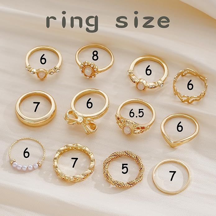FAXHION Gold Knuckle Rings Set for Women Snake Chain Stacking Ring Vintage BOHO Midi Rings SIze Mixed