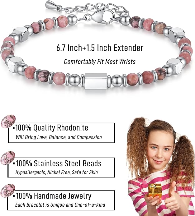 Tiny Gemstone Beaded Bracelets for Women Teen Girls, You are Awesome Jewelry Gifts for Women, Friends, Sister, Mom, Daughter...