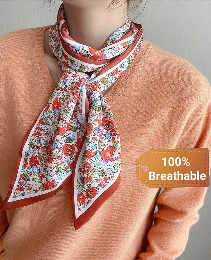 Dailyacc Hair Scarf for Women Fashion Silky Satin Headscarf Wrap Breathable Lightweight Neck Scarves For Handbag