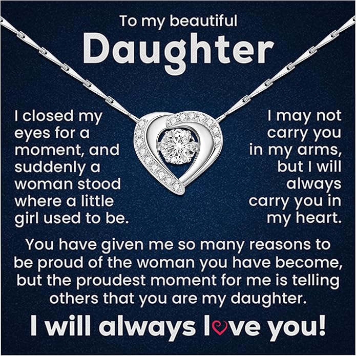 To My Daughter Necklace Gift From Father Jewelry Necklace Present From Dad In Birthday, Mother's Day Or Valentine's Day