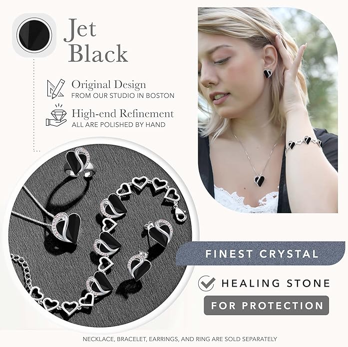 Leafael Infinity Love Heart Link Bracelets, Birthstone or Healing Stone Crystal Bracelet for Women, Silver Tone Jewelry Gifts for Her, 7-inch Chain and 2-inch Extender