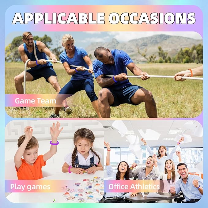 Rubber Silicone Bracelets 50 Count, Sports Elastic Rubber Bulk, Stretch Elastic Sport Unisex Wristbands For Decoration Gift-Purple