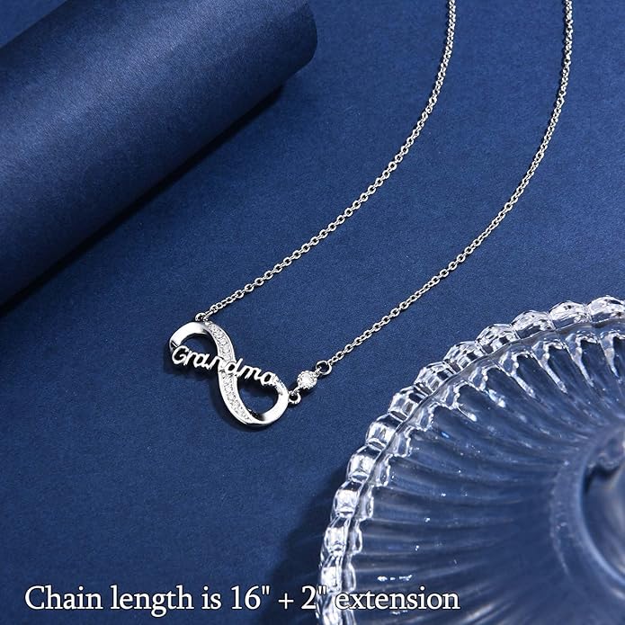 Infinity Mom Grandma Nana Sister Aunt Daughter Auntie Granddaughter Niece Necklace Gifts, Christmas Birthday Valentines Day Mothers Day Easter Graduation Back to School Gifts Stocking Stuffers Presents for Women Girls Her