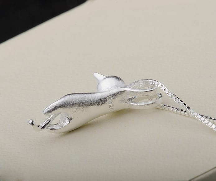 S.Leaf 925 Sterling Silver Cat Necklace Jewelry for Women Trendy Dainty Charm Pendant Necklaces Best Friend Birthday Gifts for Her Sister Mom Wife Womens