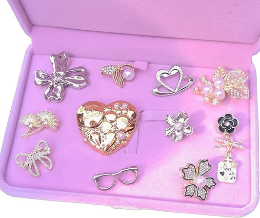 11 - PCS Women's Elegant Retro Brooch: Gold and Silver Bow Pearl Rhinestone Brooch for Girlfriend Wife Gift Birthday Thanksgiving Mother's Day for Dress Jacket Backpack and Hat