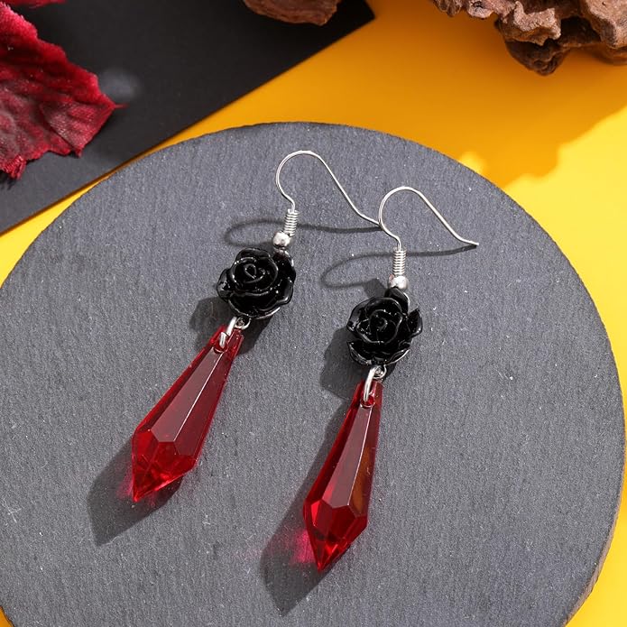 Halloween BOO Ghost Skull Earrings for Women, Gothic Dark Bat Dangle Earrings,Retro Acrylic Cute Lightweight Drop Dangle Earring Jewelry Gifts, Holiday Festive Cosplay Party Decorations Accessories