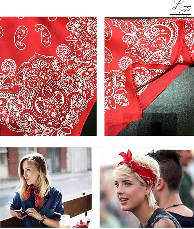 Hioyiwse Satin Bandanas Head Scarf For Women Hair Scarves Accessories Lightweight Fashion Wrap Neck Silk Sleeping Headscarf