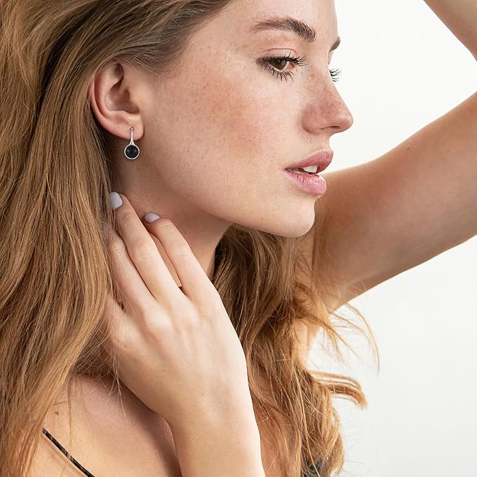 Opal Earrings 925 Sterling Silver Hook Drop Teardrop Gemstone Earrings October Birthstone Dangle Earrings Jewelry Gift for Women