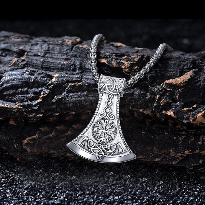 KoyeKei Viking Necklace for Men 925 Sterling Silver Viking Norse Pagan Jewelry Gifts for Women