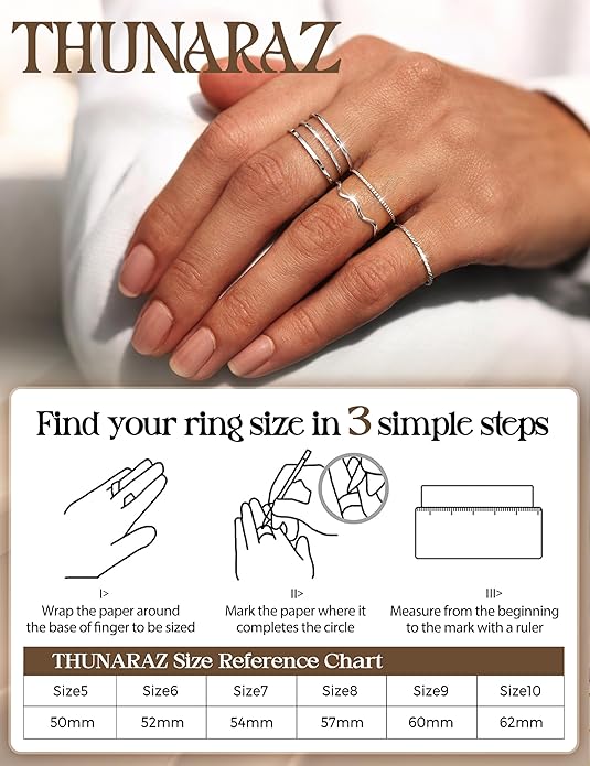 THUNARAZ 8Pcs 1mm Stainless Steel Rings for Women Men Fashion Plain Band Knuckle Stacking Midi Thumb Dainty Thin Rings Set Size 5-10 Silver Gold Tone