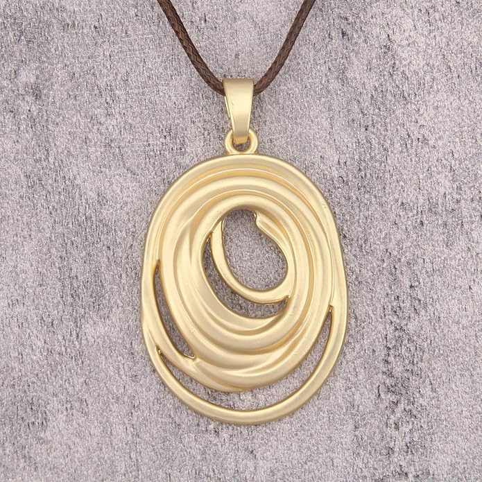 Long Boho Necklaces for Women Vintage Leather Wooden Pendant Y Choker Ethnic Style Gold Circle Hippie Sweater Necklace