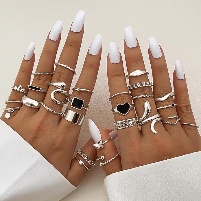 IFKM Gold Knuckle Rings Set For Women Vintage Stackable Joint Finger Midi Rings Dainty Cubic Zirconia Crystal Simple Twist Hollow Cute Rings Pack Jewelry Gift