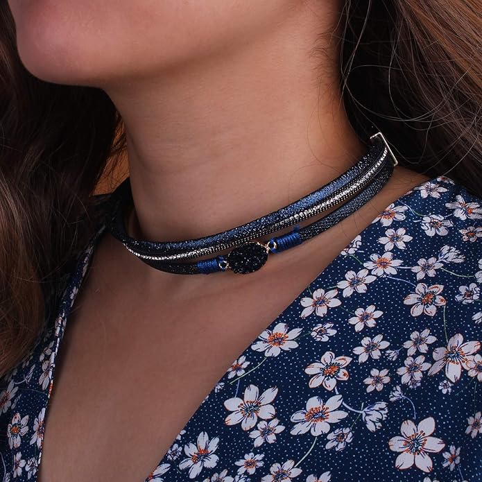 FANCY SHINY Leather Wrap Bracelet Boho Cuff Bangle Bracelets Crystal Bead Bracelet with Magnetic Clasp Jewelry Gifts for Women