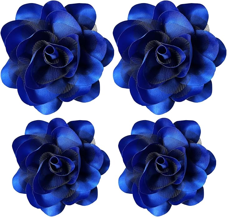 Women's Brooches 4pcs Rose Flower Hair Clip Flamenco Dancer Pin up Mexican Hair Flowers Clips Hairpin Brooch Tea Party Hats Headpieces