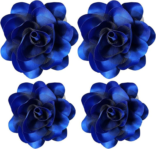 Women's Brooches 4pcs Rose Flower Hair Clip Flamenco Dancer Pin up Mexican Hair Flowers Clips Hairpin Brooch Tea Party Hats Headpieces