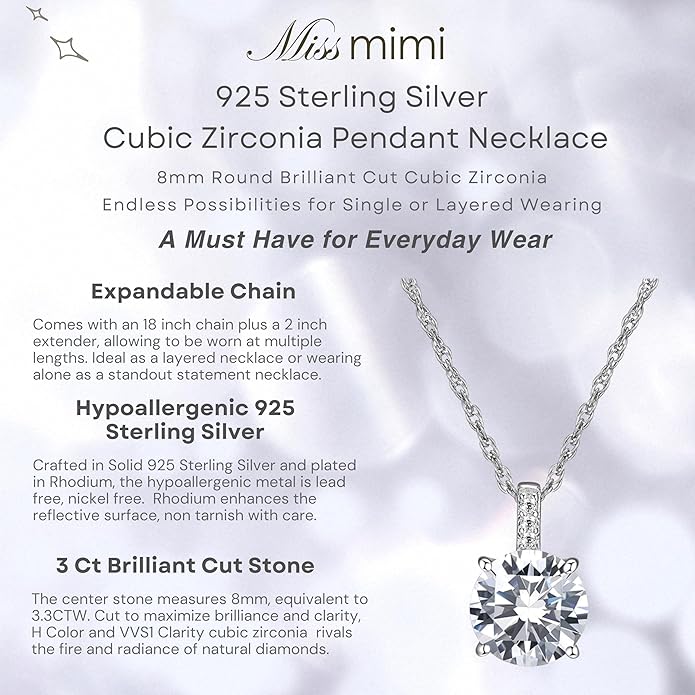 925 Sterling Silver Cubic Zirconia Necklace and Earrings Set for Women, Heart, Cushion, Round, Emerald Cut CZ, Solitaire Bezel Jewelry Set, CZ Bridal Jewelry Set, Bridesmaid Gift