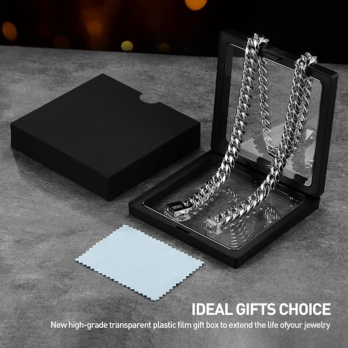 11mm Miami Cuban Link Chain Neckalces for Men Women, 316l Stainless Steel and 925 Sterling Silver Filled, Silver Cuban Mens Necklaces Jewelry Gifts Available In 20/22/24/26/28/30 Inches