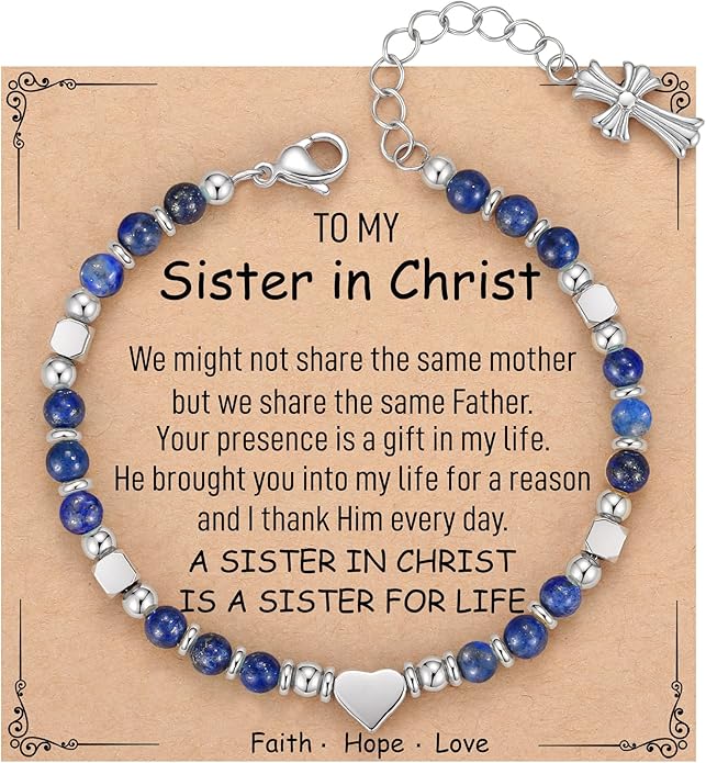 TONY & SANDY Christian Gifts for Women, Religious Cross Bracelet Jewelry, Easter Basket Stuffers for Teens Kids Adults, Faith Confirmation Baptism Christmas Birthday Gifts for Women