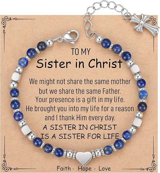 TONY & SANDY Christian Gifts for Women, Religious Cross Bracelet Jewelry, Easter Basket Stuffers for Teens Kids Adults, Faith Confirmation Baptism Christmas Birthday Gifts for Women