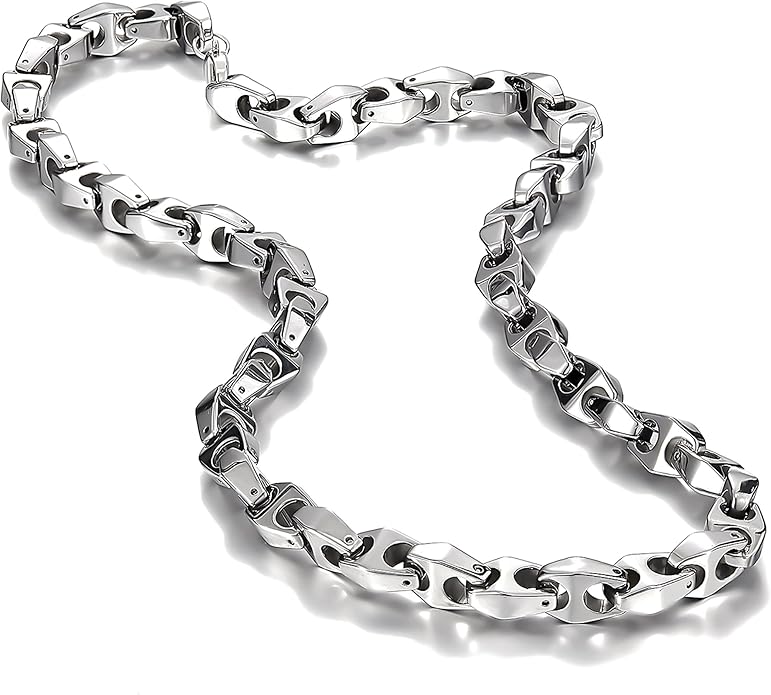 Urban Jewelry Astro Snake 18K Gold plated/Stainless steel Men's Heavy Weight Tungsten Carbide Base Link Necklace Chain