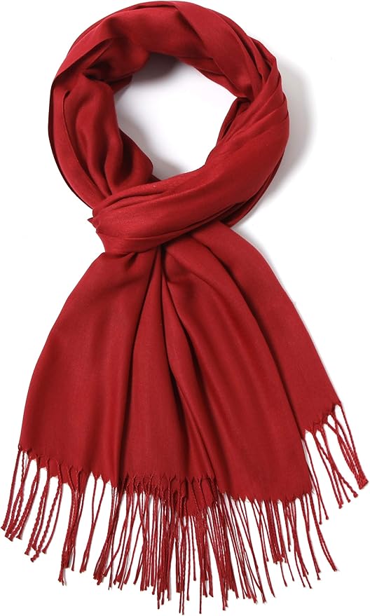Cindy & Wendy Pashmina Shawls and Wraps Large Scarfs for Women Wedding Party Bridal Long Fashion Solid Shawl Wrap Fringes