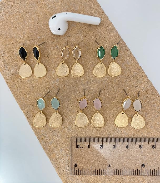 OZEL – Crystal Earrings for Women Dangle – 14K Gold Plated Lightweight Daily Fashion Earrings