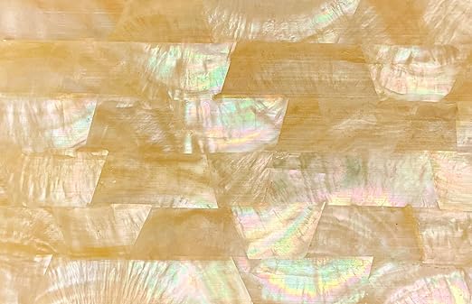 GOMMO Golden Mother of Pearl Shell Adhesive Veneer Sheet for Inlay Craft (240mm x 140mm)