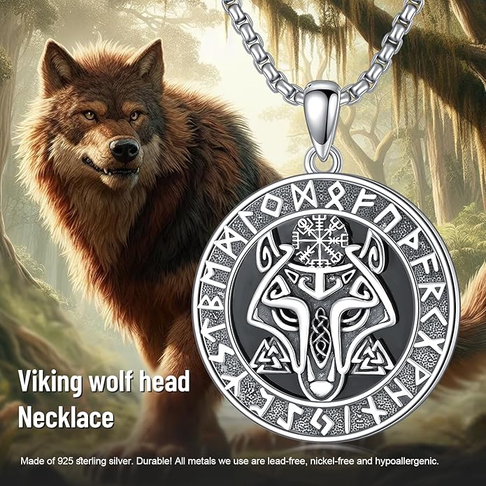 Taioiat viking Pendant Necklace for Men Nordic Celtic 925 Sterling Silver Vintage Mjolnir Jewelry Norse Vikings Gift for Women