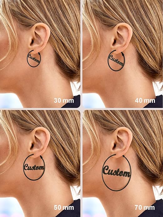 FOCALOOK 14K Gold Plated Lightweight Large Hoops| 2mm Thin Hoop Earrings for Women 30/40/50/70/100mm
