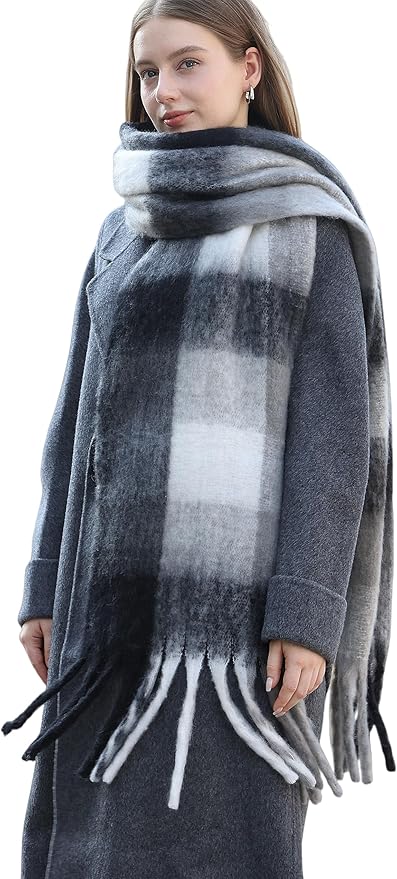 Wander Agio Winter Women Warm Scarf Long Shawl Large Scarves Cold Weather Thick Blanket Scarfs Colorful Plaid