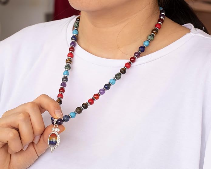 Natural Carnelian Agate Silver Pendant, Genuine Black Onyx Beaded Necklace, Gemstone Strong Necklace, 18x13 Cabachon, Fashion Dainty Jewelry, Healing Crystal Chakra Necklace, Minimalist Necklace