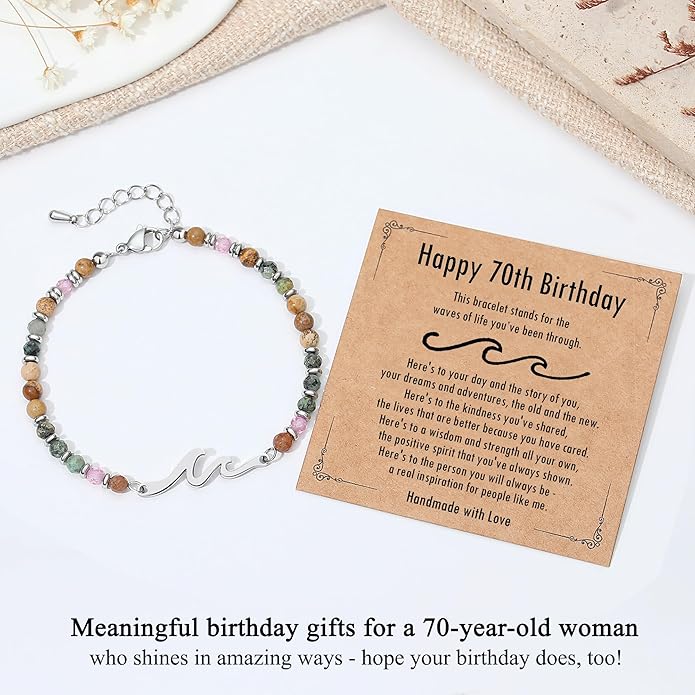 TONY & SANDY Friend Gifts for Women, Stocking Stuffers for Women, Sister Gifts from Sister, Wave Bracelet, Birthday Gifts for Woman, Bestie Friendship Bracelets, Unique Gifts for Her