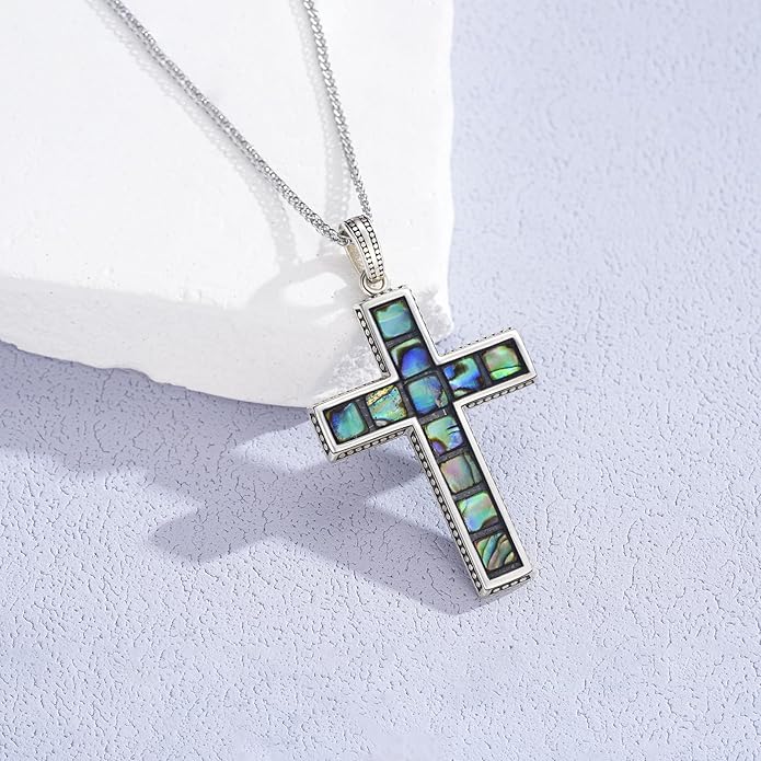 Cross Necklace for Men 925 Sterling Silver Celtic Cross Pendant Christian Jewelry Religious Christmas Gifts for Women