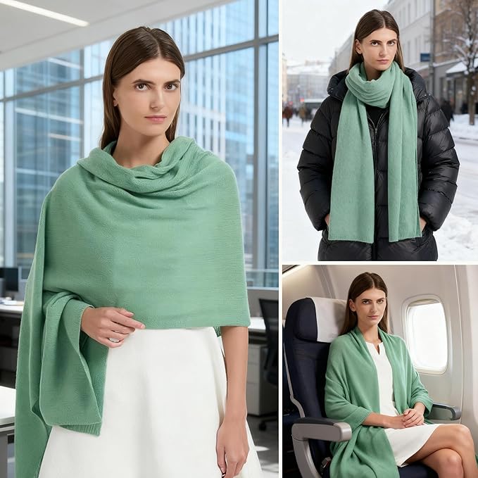 Erdenech Luxury Cashmere Wool Blend Wrap for Women, All-Season Travel Wrap Shawl, Extra Large Blanket Shawl Scarf Pashmina