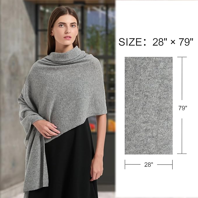 Erdenech Luxury Cashmere Wool Blend Wrap for Women, All-Season Travel Wrap Shawl, Extra Large Blanket Shawl Scarf Pashmina