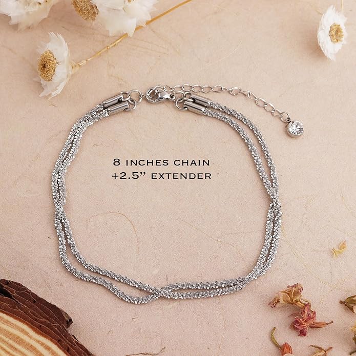 Jean Beau Gold Waterproof Ankle Bracelets for Women, Dainty Simple Non tarnish Foot Anklets Adjustable Summer Beach Jewelry Gifts