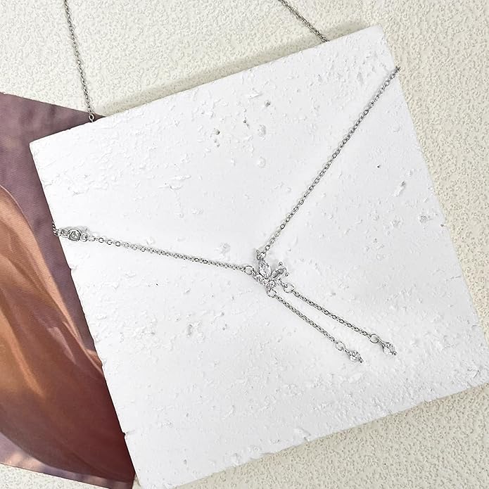 Irregular Y2k Long Y-shaped Necklace with Zircon Inlaid Sparkling Brick Tassel Pendant Double-Layer Chain High-end Fashion Accessory Women's