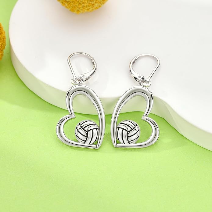 Pickleball/Tennis/Soccer/Volleyball/Golf/Hockey/Basketball Earrings for Women 925 Sterling Sliver Sports Ball Earrings Pickle Ball Dangle Earrings Pickleball Jewelry Gifts for Women Lover