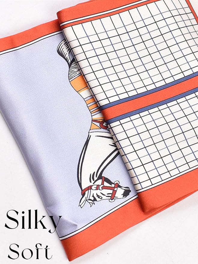 Dailyacc Hair Scarf for Women Fashion Silky Satin Headscarf Wrap Breathable Lightweight Neck Scarves For Handbag