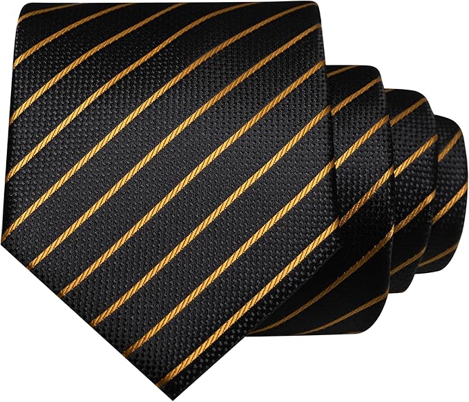 JEMYGINS Mens Tie and Pocket Square,Lapel Pin,Cufflinks,Tie Clip Sets with Gift Box 5PCS