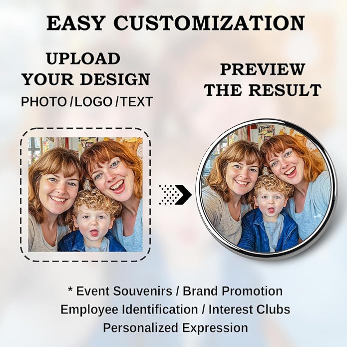Custom Pins Bulk Personalized Design Your Own Photo Logo Text Pins Material Lapel Pin