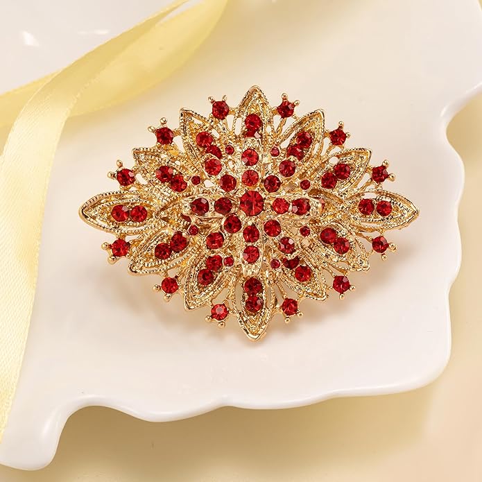 HAISWET Vintage Art Deco Crystal Rhinestone Brooch Pin for Women