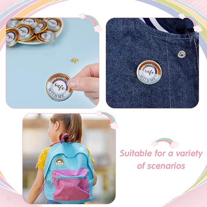 Junkin You Are Safe with Me Enamel Pins Rainbow Lapel Pride Pins Lgbtq Supports Badge Pride Accessories Cute Brooch